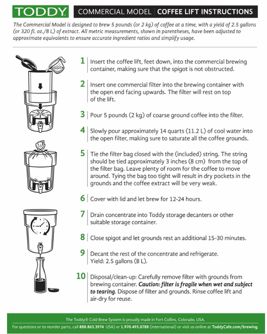 تودي قاعدة فلتر كولد برو  TODDY®Commercial Model Lift